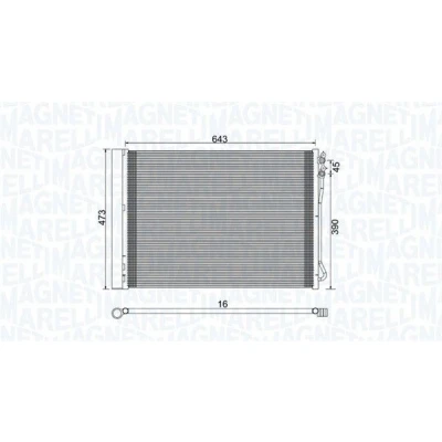 Billede af MAGNETI MARELLI 350203781000 Kondensator med tørrer 643x473x16 473mm 643mm 16mm BMW: 5 Touring, Sedan
