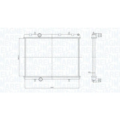 Billede af MAGNETI MARELLI 350213167800 Radiator 380 544 23 Mekanisk fuget køleripper CITROËN: Berlingo / First I, C5 III Stationcar