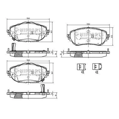 Billede af Bremseklodser NIPPARTS N3602150
