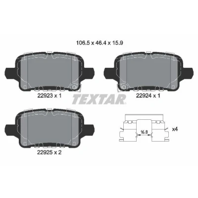 Billede af TEXTAR 2292301 Bremseklodser med akustisk advarsel for slid tilbehør OPEL: Insignia B Sports Tourer, Grand Sport