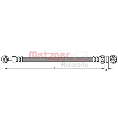 Billede af METZGER 4111030 Bremseslange 267 Banjo w/ bolt, M10x1