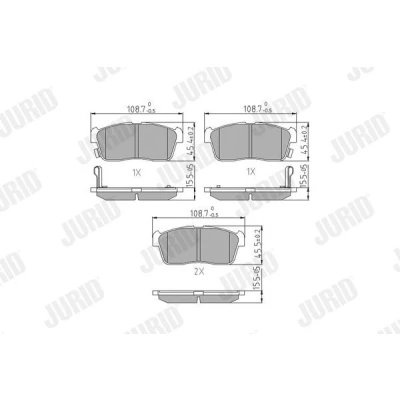 Billede af JURID 572471J Bremseklodser med akustisk advarsel for slid uden tilbehør SUZUKI: Alto VII, IGNIS 2, Celerio, NISSAN: Pixo, DAIHATSU: Sirion II