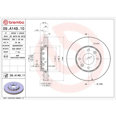 Billede af Bremseskive BREMBO 09.A149.11