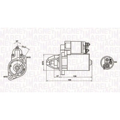 Billede af MAGNETI MARELLI 063721283010 Starter 12 1,1 9 MERCEDES BENZ: E klasse Sedan, Sprinter 3.5 T Bus, modell