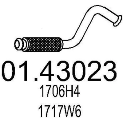 Billede af MTS 01.43023 Udstødningsrør 545 foran til mellemlydpotte CITROËN: C4 I Hatchback