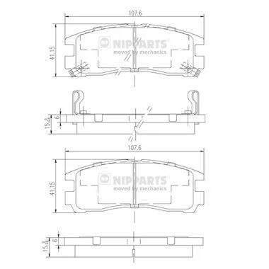Billede af Bremseklodser NIPPARTS J3615003