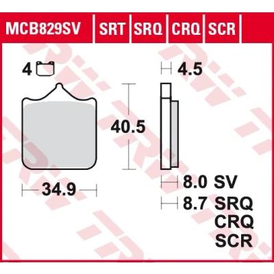 Billede af TRW Sinter Street MCB829SV Bremseklodser