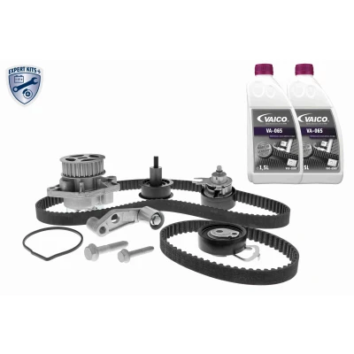 Billede af VAICO V10 50109 vandpumpe + Tandremssæt med add on materiale, kølemiddel, 130 VOLKSWAGEN: Golf 4, 5, Polo IV Hatchback
