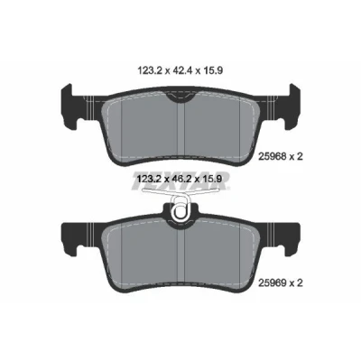 Billede af TEXTAR 2596801 Bremseklodser Ikke forberedt til slidindikator PEUGEOT: 308 SW 2, II Hatchback, Van / Hatchback