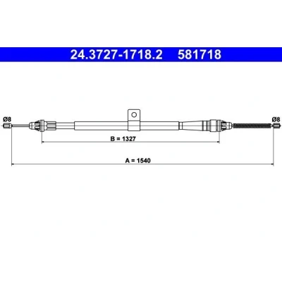 Billede af ATE 24.3727 1718.2 Håndbremsekabel 1540 NISSAN: MICRA 3