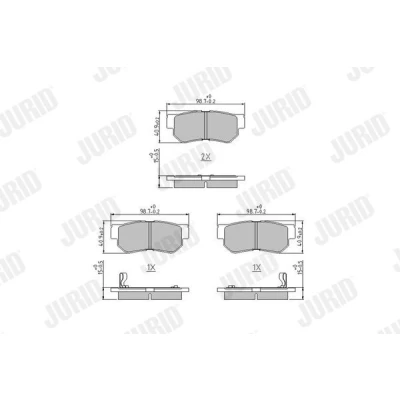 Billede af JURID 572557J Bremseklodser med akustisk advarsel for slid uden tilbehør HYUNDAI: Getz, Sonata V, Matrix, KIA: Magentis II, Sportage I
