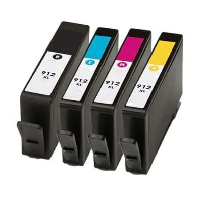 Billede af Rabat sæt! HP 912XL 4 farver BK C M Y Kompatibel 61,5 ml