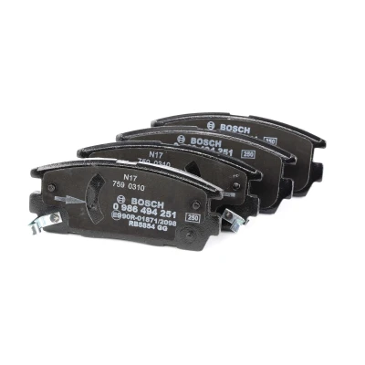 Billede af BOSCH 0 986 494 251 Bremseklodser Low Metallic med akustisk advarsel for slid anti knirke plade, monteringsvejledning