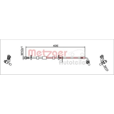 Billede af METZGER 4111928 Bremseslange venstre foraksel 435 M10x1