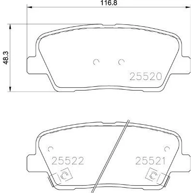 Billede af BREMBO P 30 104 Bremseklodser med akustisk advarsel for slid anti knirke plade tilbehør