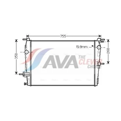 Billede af PRASCO RT2458 Radiator Aluminium 655 455 16 Loddet køleripper RENAULT: MEGANE 3 Grandtour, SCENIC 3, Coupe