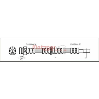Billede af METZGER 4113315 Bremseslange 460 VOLVO: V40 Stationcar