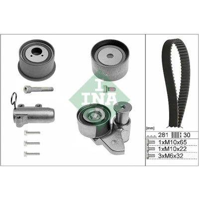 Billede af INA 530 0480 10 Tandremssæt 281 AUDI: A4 B6 Avant, A6 C6 B7 Avant