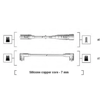 Billede af MAGNETI MARELLI 941175080751 Tændkabelsæt VOLKSWAGEN: Polo III Hatchback