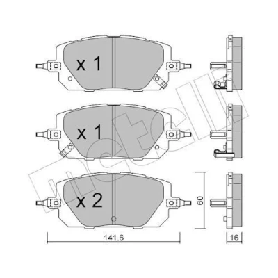 Billede af METELLI 22 1295 0 Bremseklodser med akustisk advarsel for slid