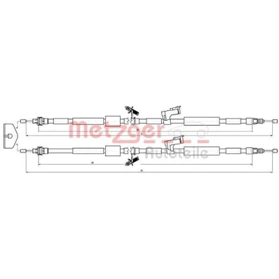 Billede af METZGER 10.5452 Håndbremsekabel bag 1940/1803+1850/1715 COFLE