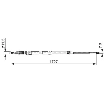 Billede af BOSCH 1 987 482 872 Håndbremsekabel 1727, 561 VOLKSWAGEN: Caddy 3