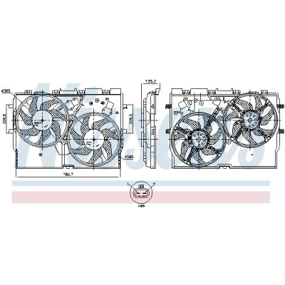 Billede af NISSENS 850004 Køleventilator 385 12 250 uden indbygget regulator PEUGEOT: Boxer Bus, FIAT: Ducato III Ladvogn / Chassis
