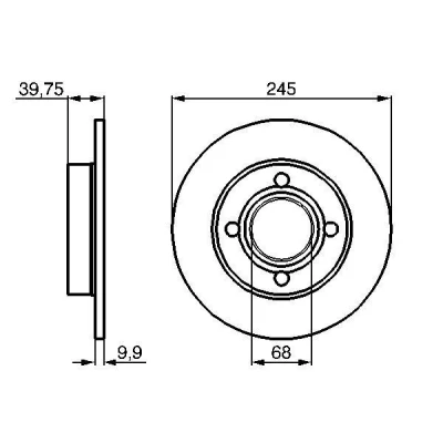 Billede af BOSCH 0 986 478 216 Bremseskiver 244,9 10 4 108 fuldstændigt olieret AUDI: 80 B4 Sedan, B3, 90 B3