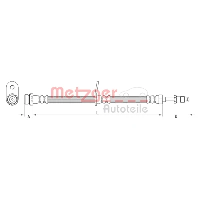 Billede af METZGER 4111360 Bremseslange venstre foraksel, højre foraksel 402 FORD: C Max 2, FOCUS 3, Grand