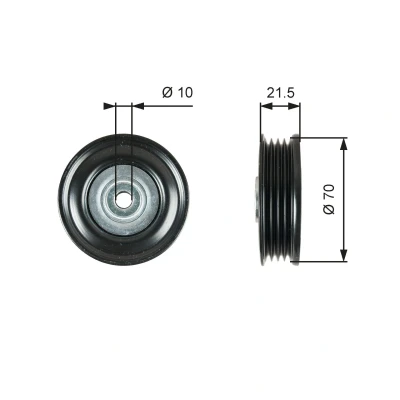 Billede af GATES T36747 Remstrammerhjul FleetRunner Micro V Stretch Fit med riller SUZUKI: SWIFT 3, 4