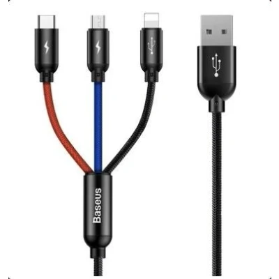 Billede af Baseus CAMLT BSY01 USB ladekabel sort 900+300