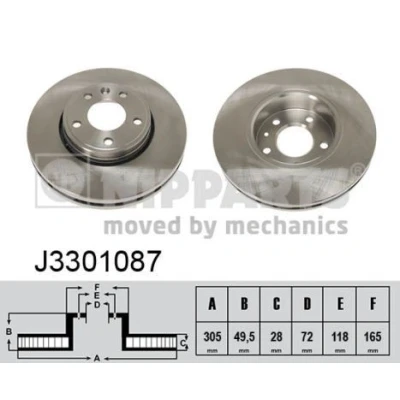 Billede af Bremseskive NIPPARTS J3301087