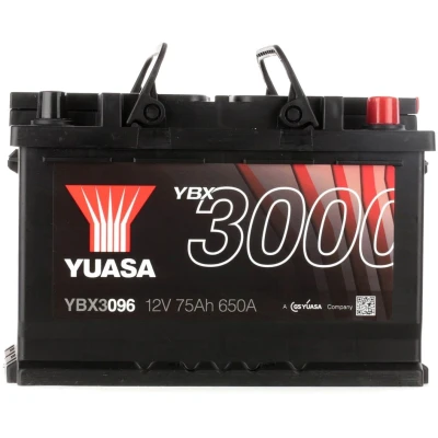 Billede af YUASA YBX3000 YBX3096 Starterbatteri 12V 76Ah 680A VOLKSWAGEN: Polo V Hatchback, Passat B8 Variant, Touareg I, VOLVO: XC60 V60 V70 2