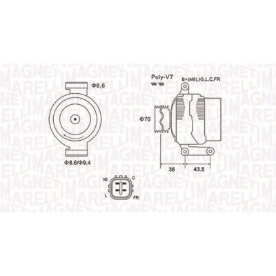 Billede af MAGNETI MARELLI 063731980010 Generator 12V 130A HONDA: CR V 2
