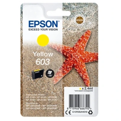 Billede af Epson 603 gul blækpatron 2.4 ml C13T03U44010 original