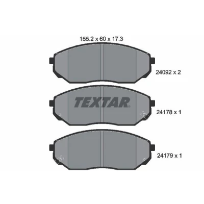 Billede af TEXTAR 2409201 Bremseklodser med akustisk advarsel for slid KIA: SORENTO 1