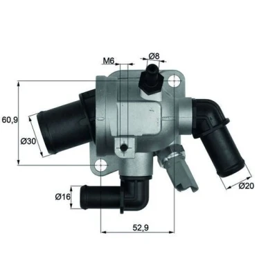 Billede af MAHLE ORIGINAL TI 173 88 Termostat med pakning OPEL: Astra H Caravan, Corsa D Hatchback, FIAT: 500 C Cabriolet