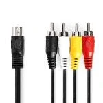 Billede af DIN Audio kabel 5 Pin Han 4x RCA Hanstik Nikkelplateret 1.