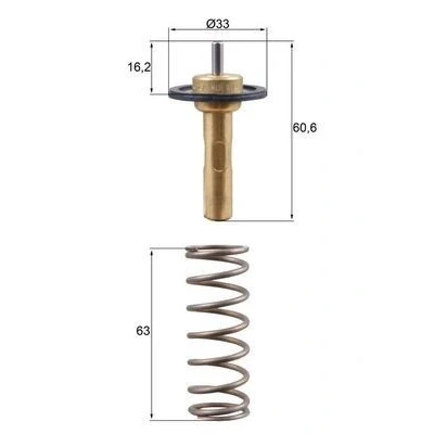 Billede af MAHLE ORIGINAL TX 311 90D Termostat 90 33 med pakning VOLVO: V50, S40 II, C30