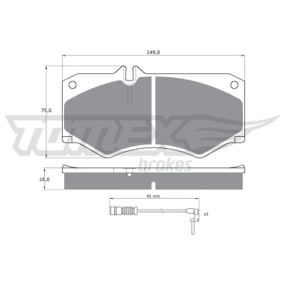 Billede af TOMEX brakes TX 10 201 Bremseklodser foraksel Inkl. slidadvarselskontakt MERCEDES BENZ: G klasse SUV, T1 Ladvogn/Chassis, VOLKSWAGEN: LT 40 55 I Van