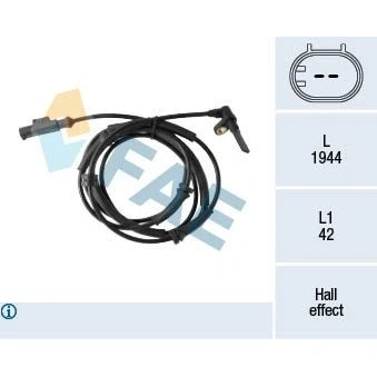 Billede af FAE 78432 ABS Sensor Hall princip 2 1946 sort ALFA ROMEO: 147