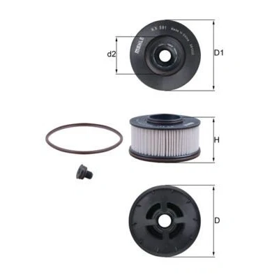 Billede af MAHLE ORIGINAL KX 591D Brændstoffilter Filterindsats HYUNDAI: SANTA FE 3