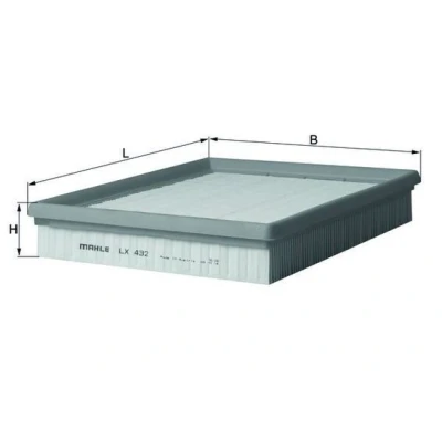Billede af MAHLE ORIGINAL LX 432 Luftfilter 41,9 213 253,0 Filterindsats OPEL: Omega A Caravan