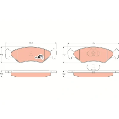 Billede af TRW COTEC GDB953 Bremseklodser Ikke forberedt til slidindikator FORD: KA Hatchback, FIESTA 4