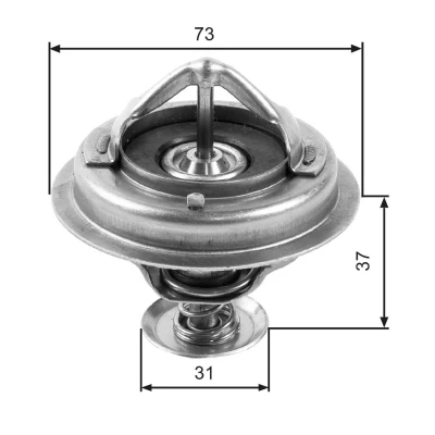 Billede af GATES TH24582G1 Termostat 82 med pakninger uden hus TOYOTA: Land Cruiser 60