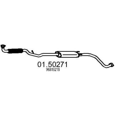 Billede af MTS 01.50271 Midterste Lyddæmper 2550mm CHEVROLET: Spark