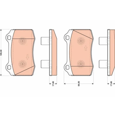 Billede af TRW GDB1773 Bremseklodser Ikke forberedt til slidindikator FORD: Focus Mk1 Hatchback
