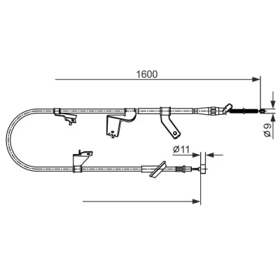 Billede af BOSCH 1 987 482 428 Håndbremsekabel 1600 SUZUKI: Splash
