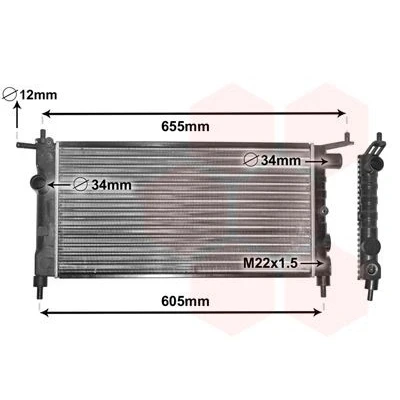 Billede af VAN WEZEL 37002183 Radiator Aluminium 530 285 32 Mekanisk fuget køleripper OPEL: Corsa B Hatchback