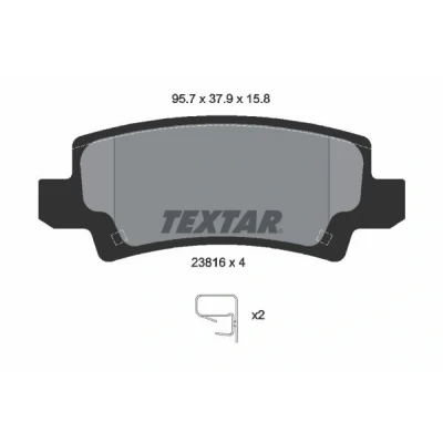 Billede af TEXTAR 2381601 Bremseklodser med akustisk advarsel for slid tilbehør TOYOTA: Corolla IX Hatchback, Station Wagon, Sedan